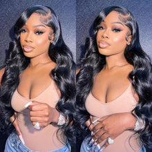 Charger l&#39;image dans la galerie, Natural Black Body Wave 13x6 Frontal HD Lace Glueless 100% Human Hair
