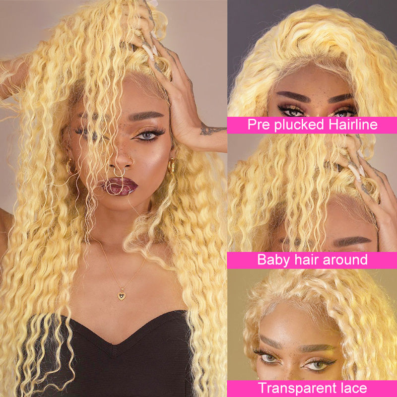 613 Blonde 5x5 Curly HD Lace Wigs Human Hair