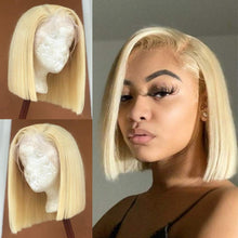 Charger l&#39;image dans la galerie, Limited to 10 pieces ：Advanced technology 613 Bob Wig 13x4 Lace 100% Human Hair Wigs Will not deform after cleaning
