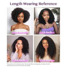 Load image into Gallery viewer, Seamless Clip In Hair Extensions Human Hair Kinky Curly Natural Black
