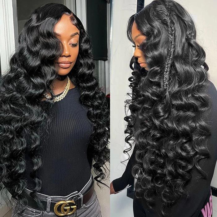 Loose Deep Wave 13x4 Lace Front Deep Parting High Quality Wigs