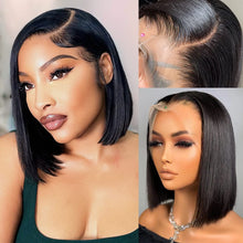 Load image into Gallery viewer, 180% Density 13x4 Bob Wigs Lace Frontal Hair
