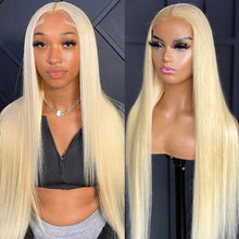 Charger l&#39;image dans la galerie, Blonde 613 Glueless 5x5 Closure HD Lace Straight Wig 100% Virgin Human Hair
