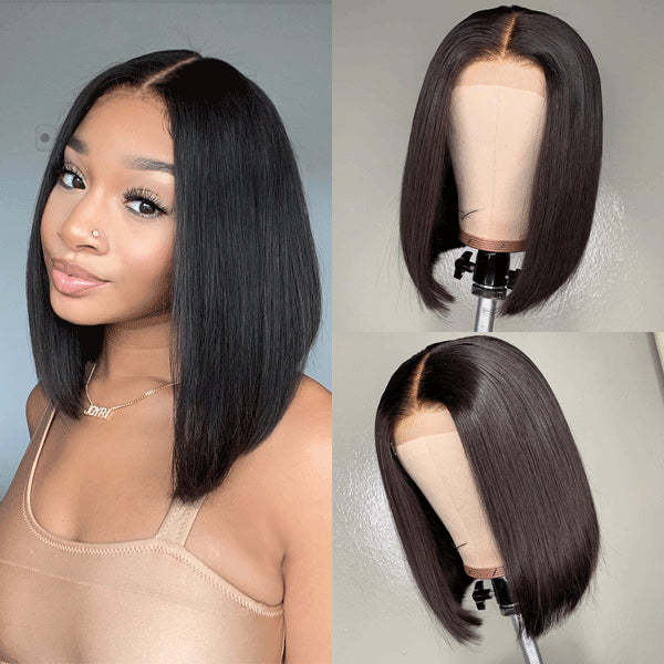 Limited to 10 pieces ：Advanced technology Bob Wig 13x4 Lace 100% Human Hair Wigs Will not deform after cleaning