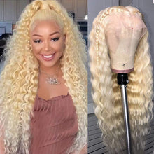 Charger l&#39;image dans la galerie, 613 Blonde 5x5 Curly HD Lace Wigs Human Hair
