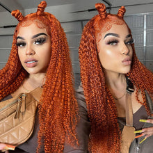 Charger l&#39;image dans la galerie, 13x4 Orange Colored Curly Lace Front Human Hair Wigs
