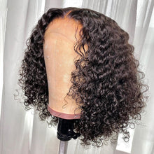 Charger l&#39;image dans la galerie, 180% Human Hair Wig Short Bob Curly 13x4 Lace Frontal Wig
