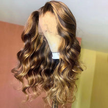 Charger l&#39;image dans la galerie, 13x4 Ombre Honey Blonde Highlight Lace Front Body Wave Wigs
