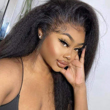 Charger l&#39;image dans la galerie, Natural Black kinky straight wig 13x4 Lace Frontal Wigs
