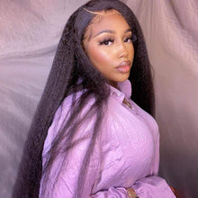 Charger l&#39;image dans la galerie, Natural Black kinky straight wig 13x4 Lace Frontal Wigs
