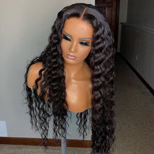 Load image into Gallery viewer, Natural Black Sleek Super Deep Wave 13x4 Lace Frontal Wig
