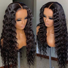 Load image into Gallery viewer, Natural Black Sleek Super Deep Wave 13x4 Lace Frontal Wig
