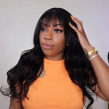 Charger l&#39;image dans la galerie, Virgin Hair Wig Lace Front Wigs with Bangs 13x4 Straight Lace Front Wigs
