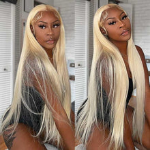 Load image into Gallery viewer, 13x4 Lace Front Wigs Pre Plucked #613 Blonde Straight Human Hair Wigs
