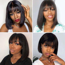 Load image into Gallery viewer, Short Bob Bangs Wig 13x4 Lace Wigs Buy it Now
