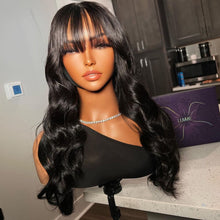 Charger l&#39;image dans la galerie, Virgin Hair Wig Lace Front Wigs with Bangs 13x4 Straight Lace Front Wigs
