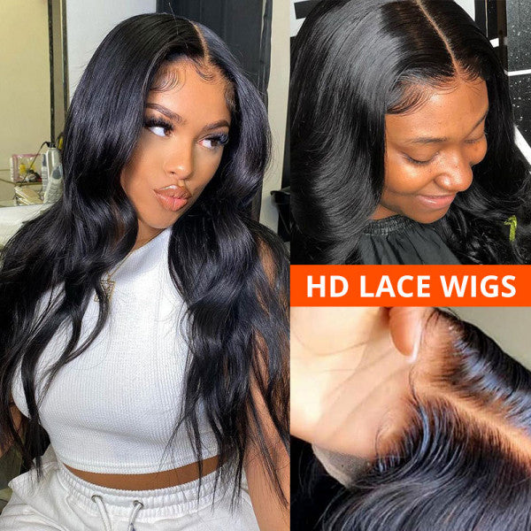 13x4 HD Lace Front Wigs Body Wave 100% Virgin Human Hair