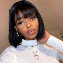 Charger l&#39;image dans la galerie, Short Bob Bangs Wig 13x4 Lace Wigs Buy it Now
